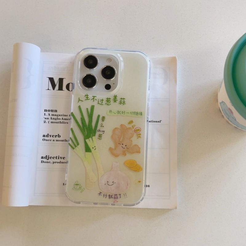 Vida divertida, pero el texto de cebolla, jengibre y ajo es adecuado para Apple 16Pro nueva funda para teléfono móvil 15ProMax 14/13 nuevo