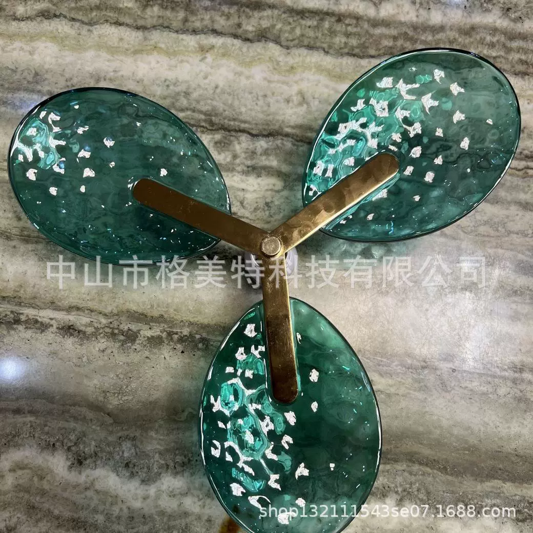 Горячего клевера лист мельт стекло раздела искусства нержавеющей стали комбинации экрана кристаллического большого стеклянного декоративное