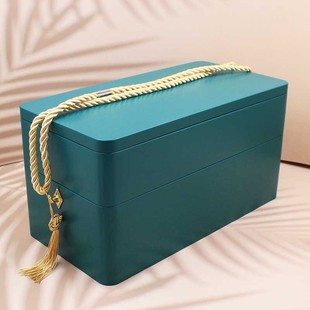 Spot Mid-Autumn Moon Cake Gift Box Sea Cucumber Dry Goods Double-layer Portable Iron Box Rectangular High-end Sense Packaging Box