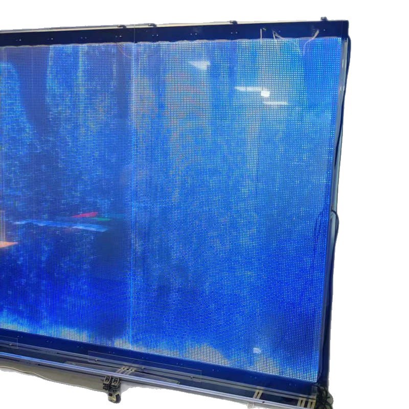 Pantalla de visualización LED personalizada ventana de vidrio transparente pantalla de película suave LED publicidad comercial interior y exterior pantalla a todo color mural cortina