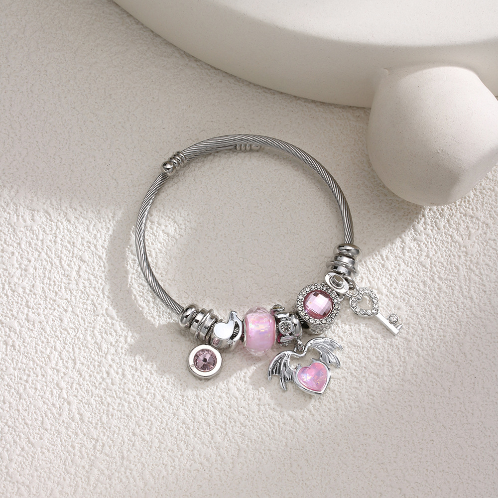 Pulsera de amor de ángel rosa