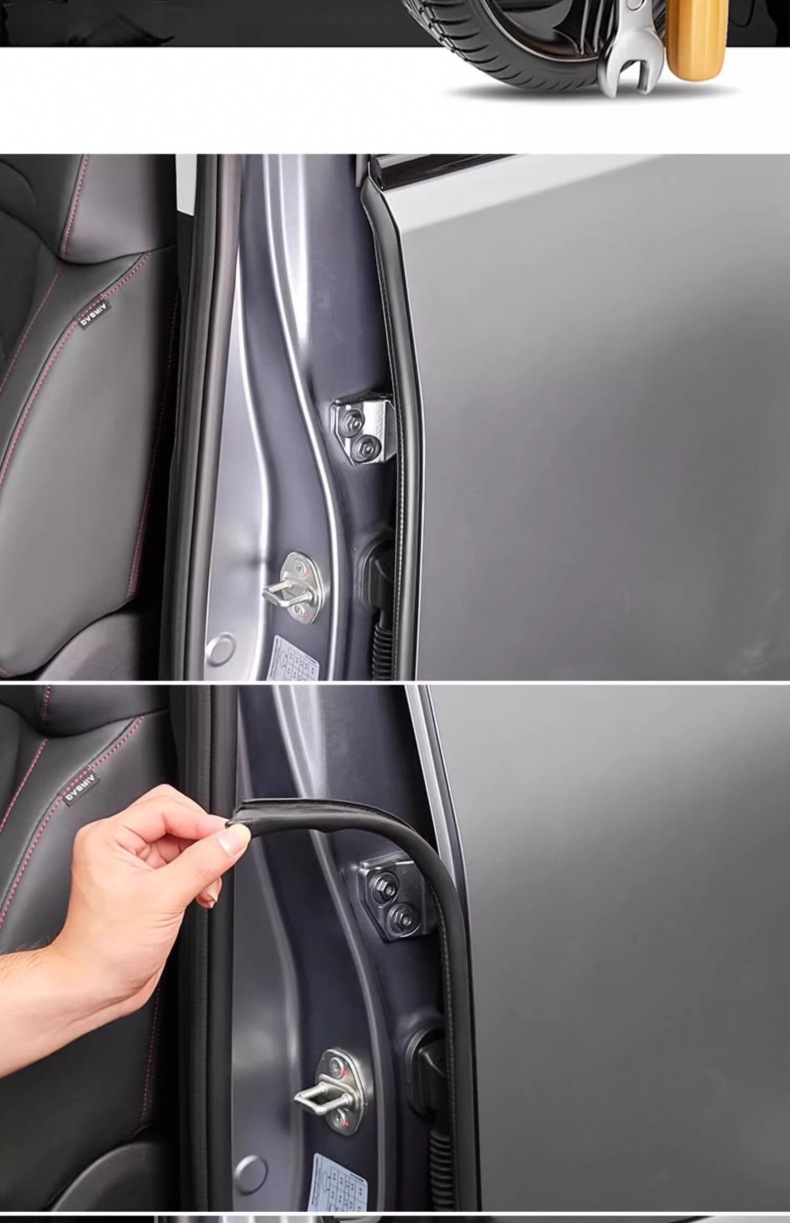 Lynk & Co 01/03/06/07/08/09 Car B-Pillar Seal Strip Door Gap Noise Reduction Sound Insulation Strip Caulking Glue