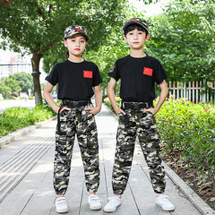子供用迷彩セット2023秋タイプの学生の軍事訓練服野外開拓訓練団体服陸軍服クール美