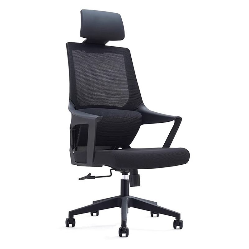 silla de oficina ergonómica elevación respaldo lumbar cómodo silla de conferencia silla de computadora silla corporativa gris