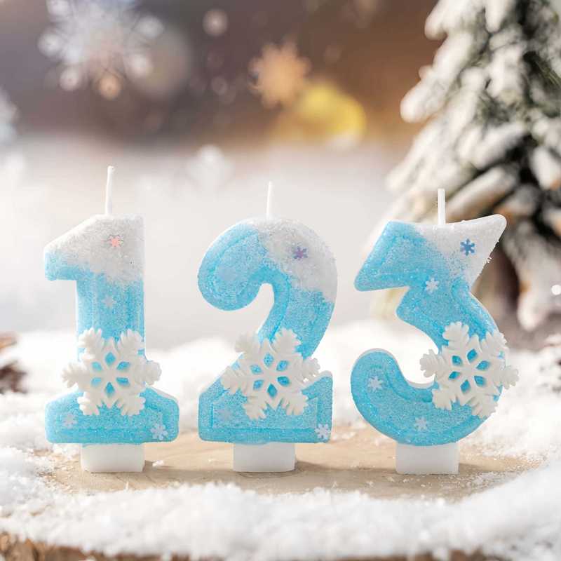 雪花创意数字生日蜡烛跨境电商希音蛋糕派对装饰周岁生日手工蜡烛|undefined