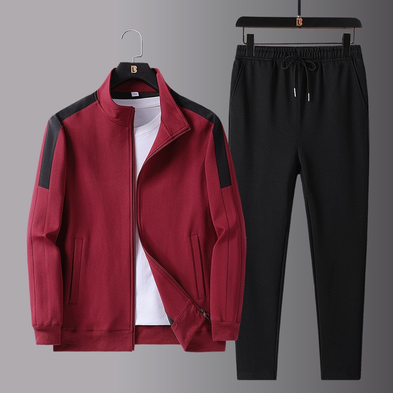 Trajes deportivos transfronterizos de primavera y otoño para hombres, ropa de papá, ropa casual de dos piezas, chaqueta de hombre, ropa de otoño, pantalones rectos