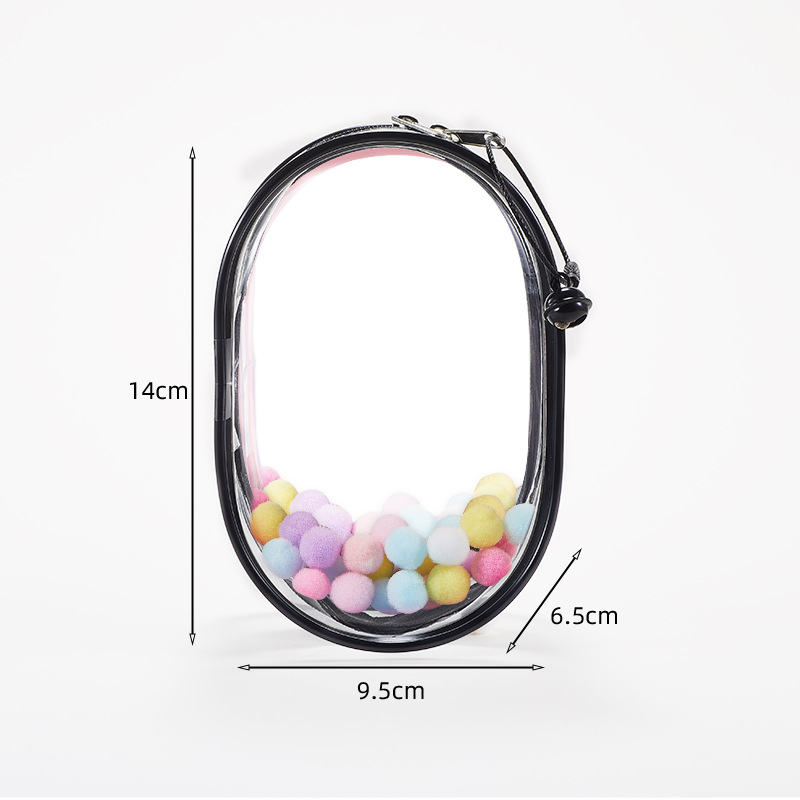 Thickened - large [14cm] oval - black [bag + coil bell + hair ball]