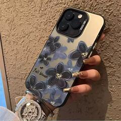 水墨画の花柄が施されたApple 17 Pro Max用スマホケース、個性的で元気なデザイン、iPhone 16/15/14/13対応、欧米風