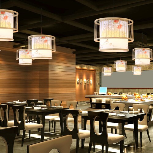 New Chinese-style bamboo chandelier, bamboo art lantern, Japanese-style bamboo lantern, retro restaurant, tea room, bed and breakfast, Zen hot pot restaurant chandelier