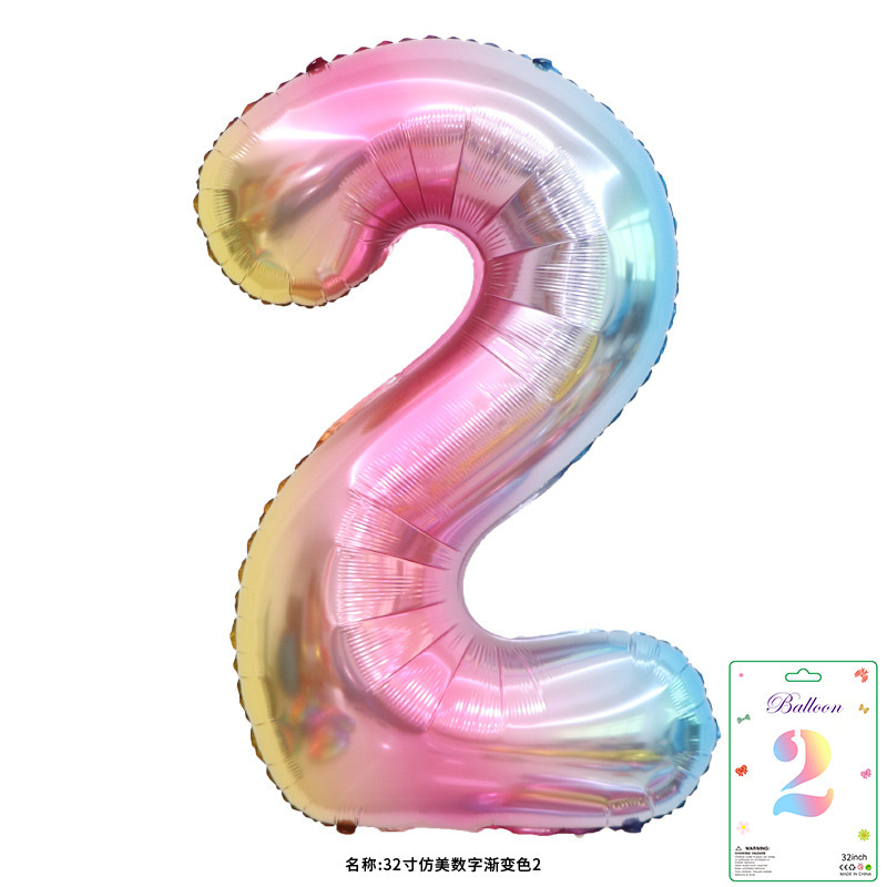 32寸卡装美版数字0到9气球儿童生日派对装饰婚庆婚房布置数字气球|undefined