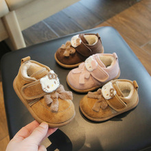 2025冬季爆款男女童卡通蝴蝶结可爱宝宝鞋软底舒适加绒加厚小棉鞋