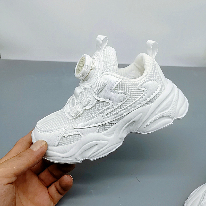 27-31 Tamaño de doble red de otoño nuevos zapatos blancos 5 - 10 niñas, niños, niños, zapatos deportivos para niños, zapatos de correr