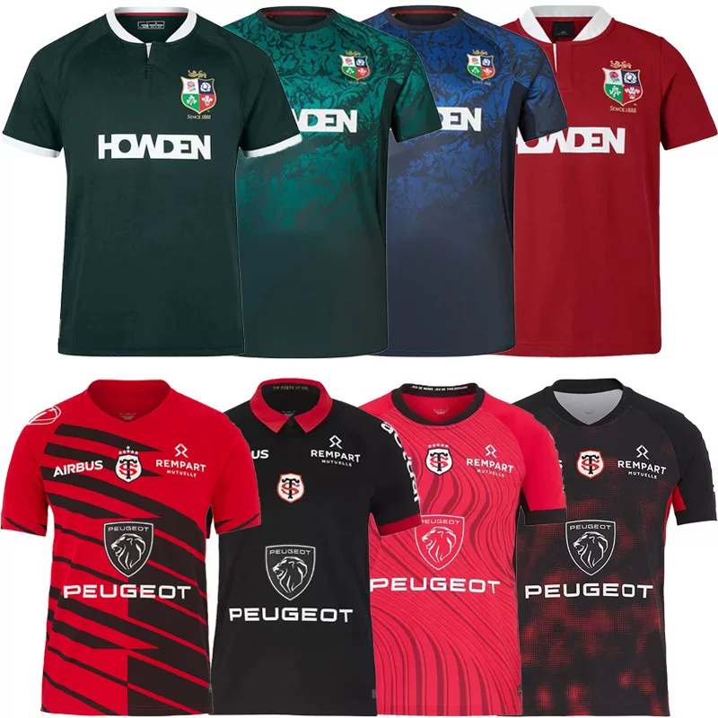 2025 год Футболка с рукой Red Lion Toulouse Home and Away британская регби мужская спортивная футболка с коротким рукавом