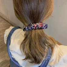 韩版网红ins香蕉夹竖夹马尾发夹发卡褶皱布艺头饰大牌风一字夹子