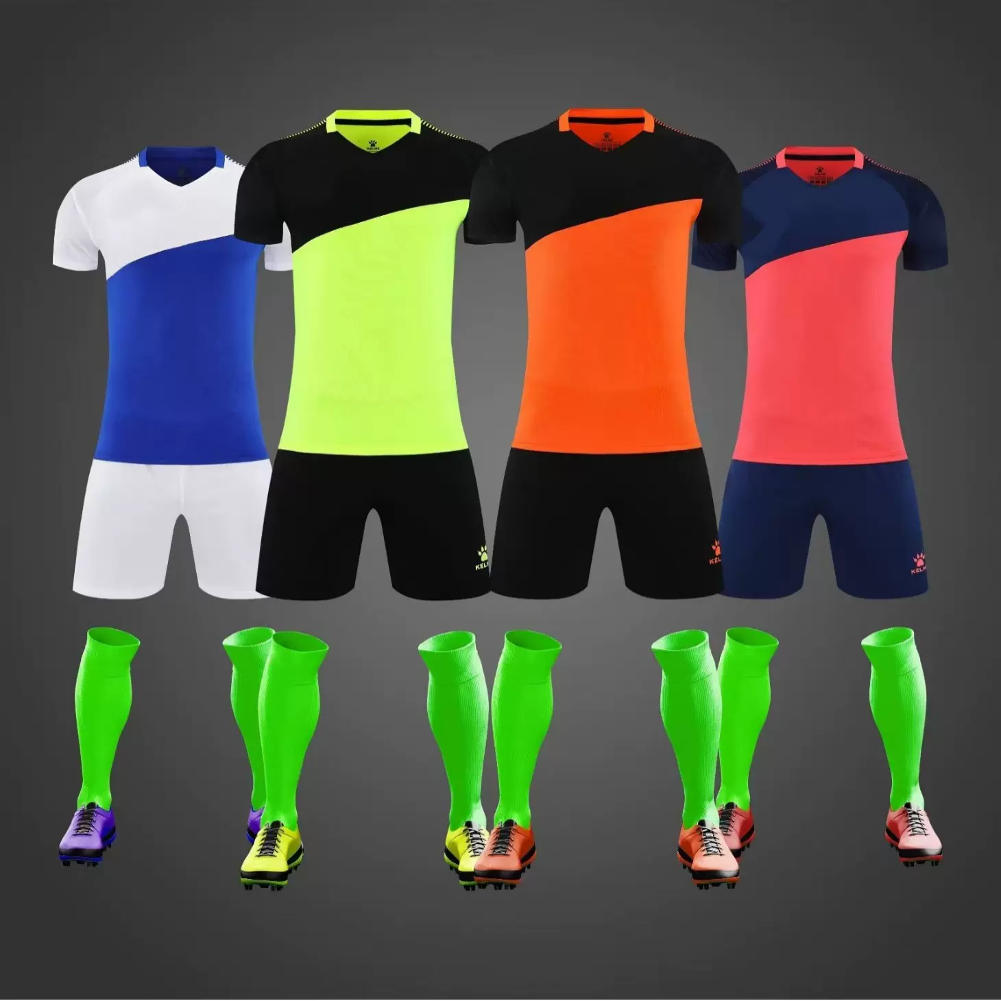 卡尔美足球服定制短袖队服足球球衣套装男KELME运动训练服速干新