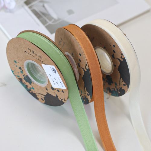 Chinese Valentine's Day hemp yarn ribbon edge ribbed satin ribbon solid color flower packaging ribbon package bouquet gift gift box tie