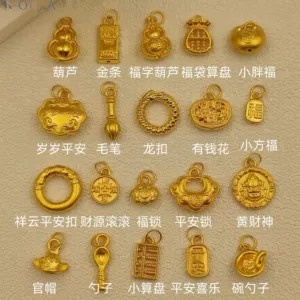 Shuibei Gold Owolesale 999 Foot Gold Pendant Ther Hard Gold Ring Link Ожерелье Женское Живое трансляция горячая производство Огромная судоходство