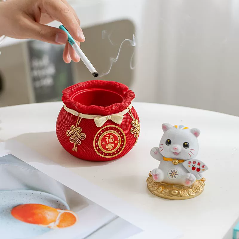 Симпатичная пепельница для домашнего офиса, банка для хранения летучей золы, счастливая сумка, пепельница для гостиной, модное украшение в виде котенка