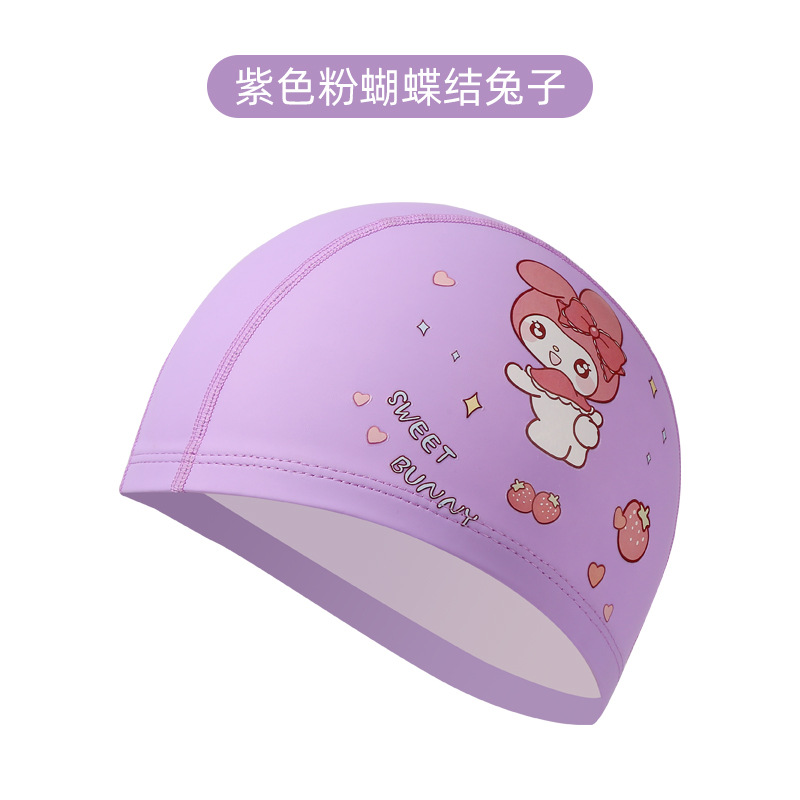 Purple rabbit with bow, hat