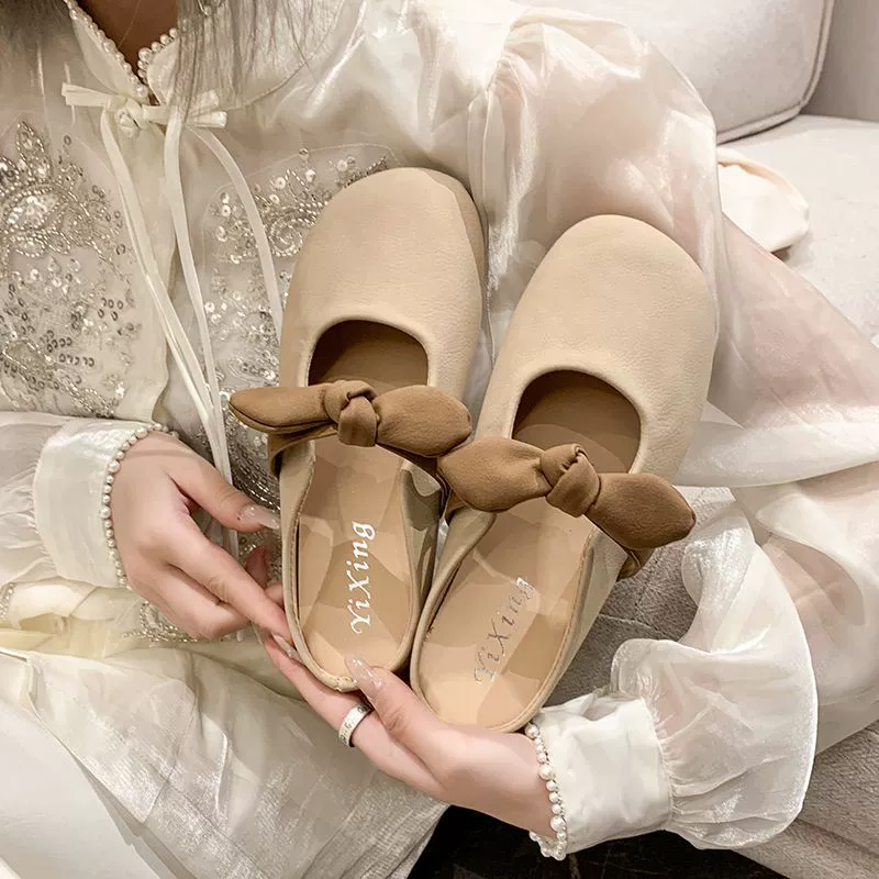 Одиночная обувь с плоским дном 2024 летом новая французская булочка