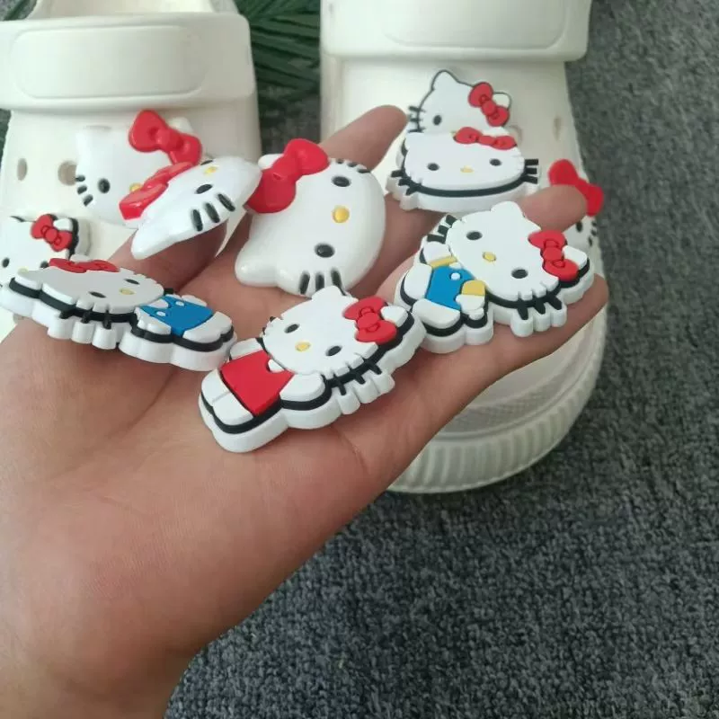 Hello Kitty, мультяшный милый трехмерный аксессуар, съемная пряжка для обуви, декор