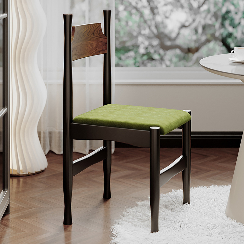 French Middle Ancient Solid Wood Soft Bag Dining Chair 2025 New Arrival Chair Vintage Dressing Chair Restaurant Casual Home Backrest Chair