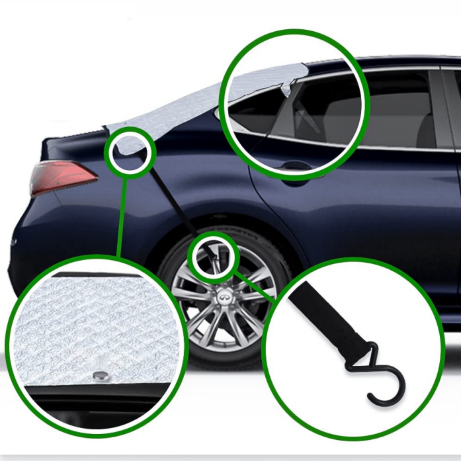 Universal Car Rear Magnetic Sunshade Aluminum Foil Frost-Proof Anti-Freeze Snow Cover Car Window Sunshade Car Sunshade