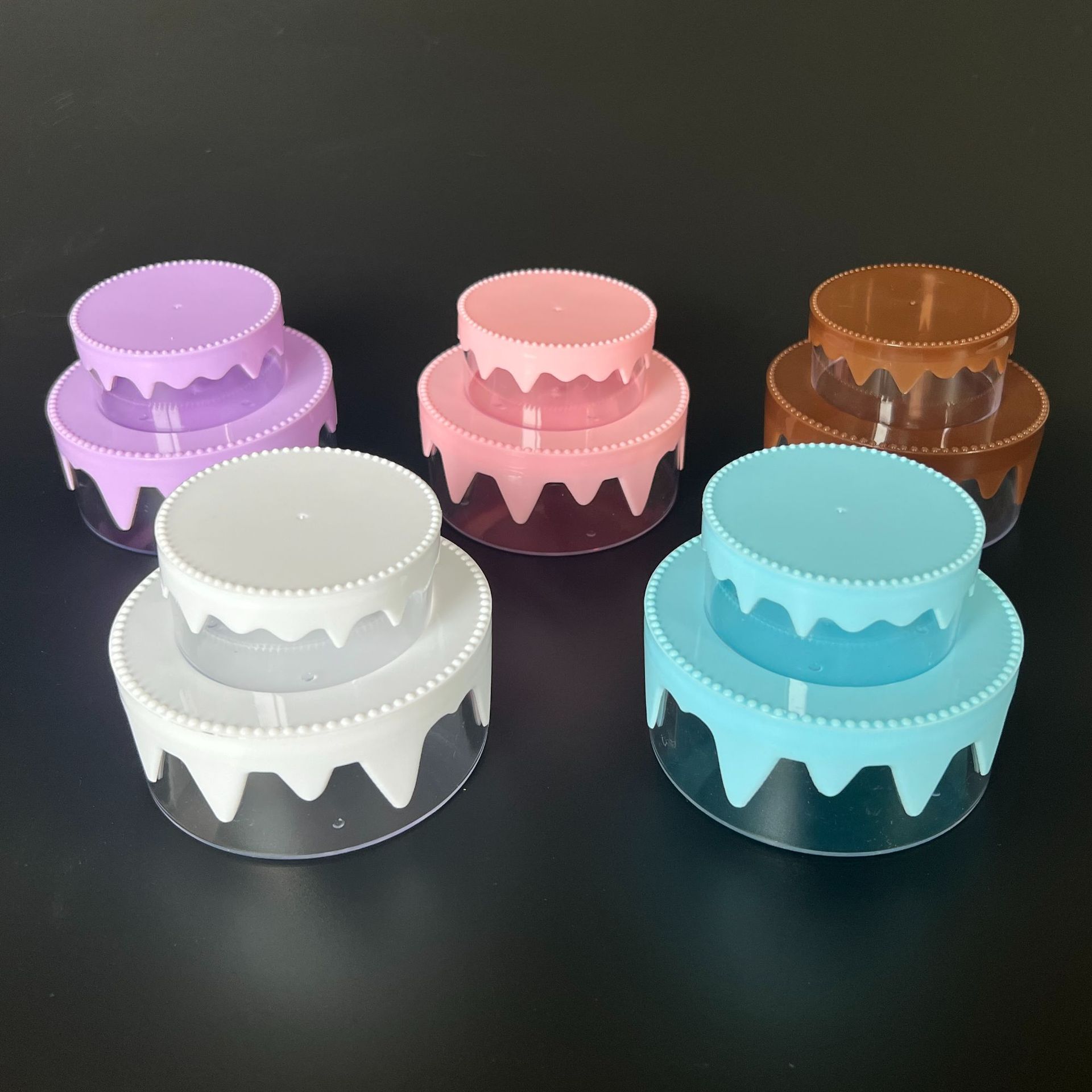 Set DIY de comida simulada para niños — material de pegamento tipo crema para manualidades, caja plástica de almacenamiento en forma de pastel