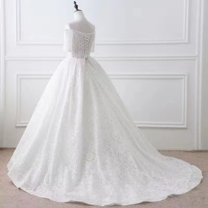 Vestido de novia estilo europeo y americano 2025 de Amazon con cola larga, vestido de novia elegante estilo corte para boda temática de bosque