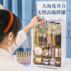 桌面收纳大容量家用折叠化妆品防尘收纳盒护肤品口红收纳柜收纳盒