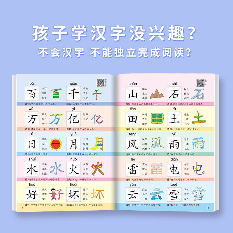 Preschool Pictograph Reading Book 3000 Characters Kindergarten Recognition Cards Children Picture Learning Baby Enlightenment Early Education Gadget