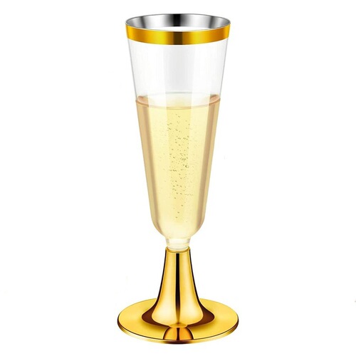 5oz Thick Gold-Color Disposable PS Plastic Champagne Cup Ice Cream Cup Martini Glass