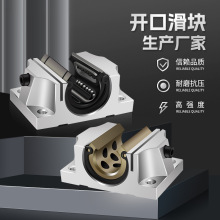 TBR圆柱导轨光轴滑台运动支撑轴承座箱式开口型法兰直线单元滑块