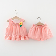 女童2023新款韓版夏季套裝女寶寶公主童裝女孩新款洋氣兩件套代發