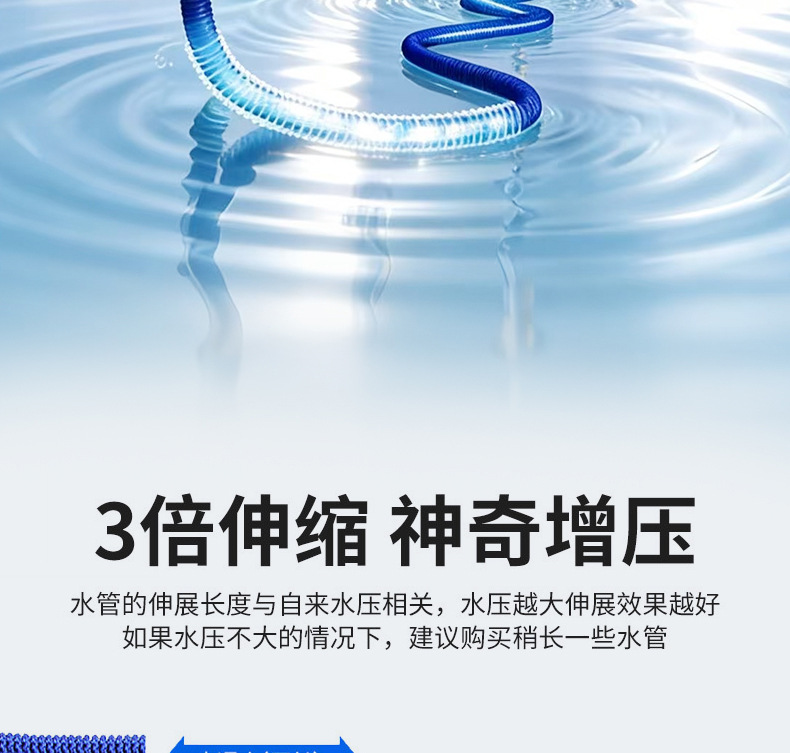 High-Pressure Car Wash Water Gun Hose for Washing Cars, Household Tap Water Telescopic Soft Hose, Durable Cleaning Tool for Cars