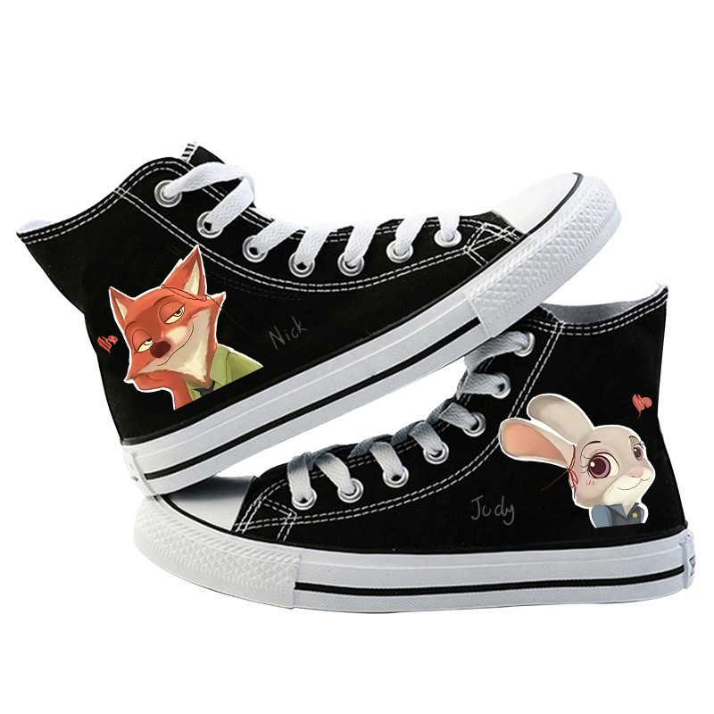 Cross - Border new animal City 2 lindos zapatos de lona de dibujos animados alrededor de zapatos casuales estudiantes zapatos impresos de moda
