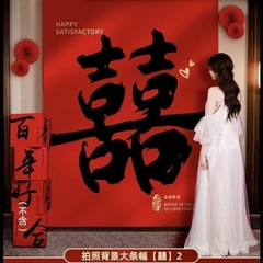 结婚挂布条幅婚房布置装饰订婚氛围男女方卧室客厅墙面用品大全