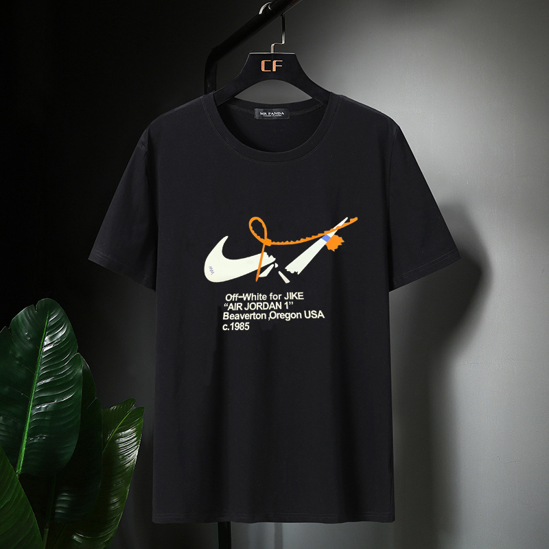 Summer large size short sleeve men's clothing plus fat increase fat loose trend Lycra cotton T-shirt fat man half sleeve 300kg