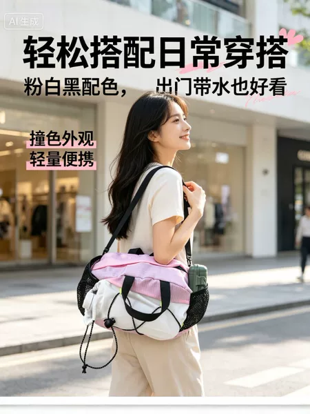 Sports waist bag for men and women, lightweight multi-functional color-blocking shoulder bag for outdoor fitness, student cycling storage bag