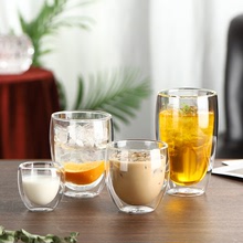 耐热创意双层玻璃办公咖啡杯隔热透明高鹏硅蛋形牛奶杯果汁杯