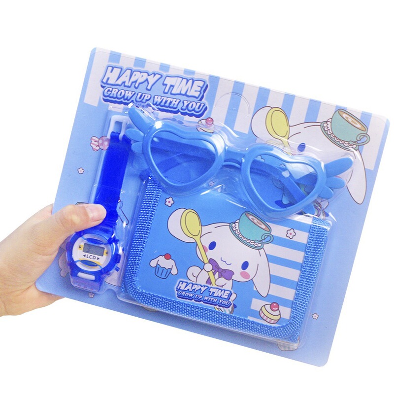 Sanliou children's watch, wallet, glasses, Cinnamoroll cartoon electronic watch, coin purse, kindergarten student gift