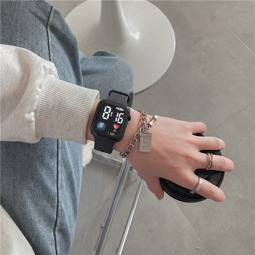 Watch female student ins style simple niche design summer early and high school couple men's smart sports electronic watch