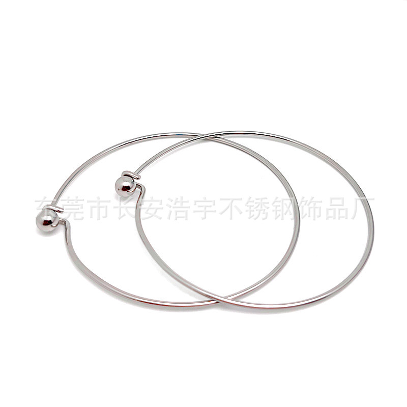 厂家批发欧美外贸不锈钢饰品开口不锈钢螺纹手镯男女式手环饰品|ms