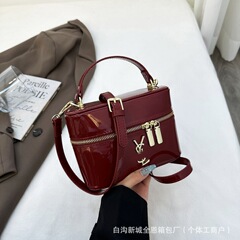 欧美新款百搭简约纯色系盒子女包bags跨境气质时尚流行单肩斜挎包