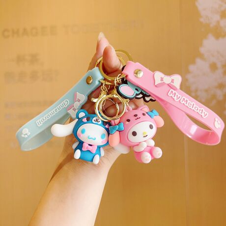 Sanrio Keychains Cartoon Sanrio keychain PVC cute male and female couple bag pen