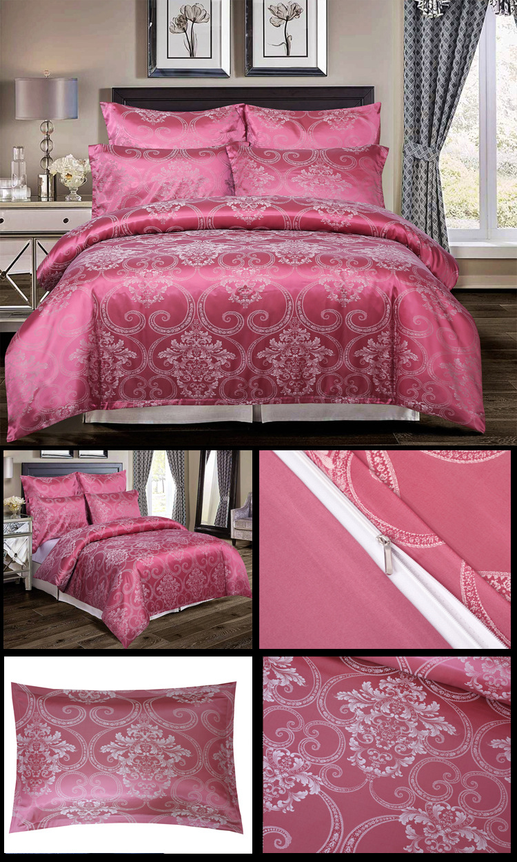 Set copripiumino jacquard in raso stile europeo da tre pezzi, Nantong_voghion.com