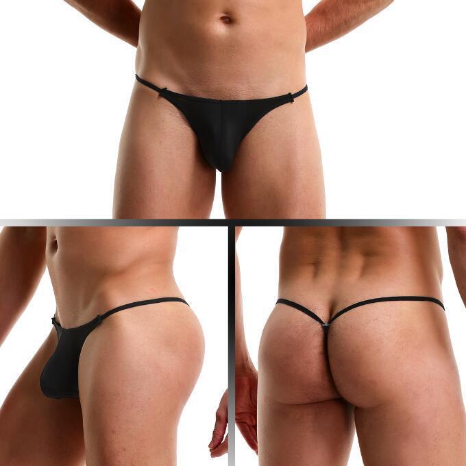 Men's Low-Waist Ice Silk Gay Penis Pants One-Piece Sexy Thong Export Men's Underwear Briefs