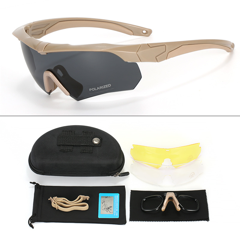 Gafas Tácticas de Protección de Policarbonato PC Polarizadas y Antideslizantes para Ciclismo y Tiro