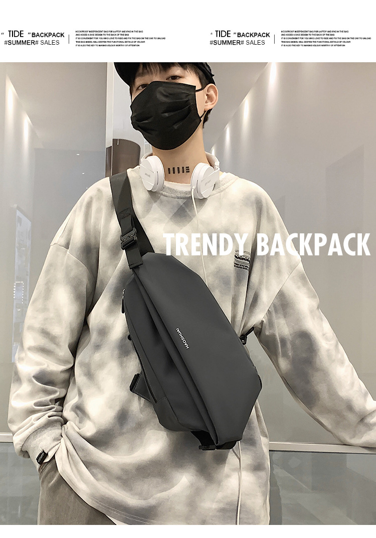 Multi-functional men's crossbody bag, chest bag, men's cycling charter, single-shoulder backpack, men's sports and commuting bag, trendy undefined