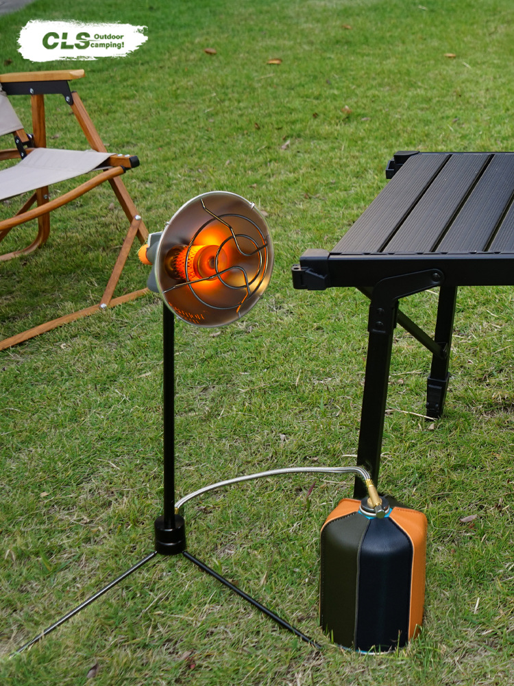 CLS gas portátil al aire libre pequeña tienda solar pesca calefacción estufa dirección variable escritorio soporte calentador de pesca de invierno